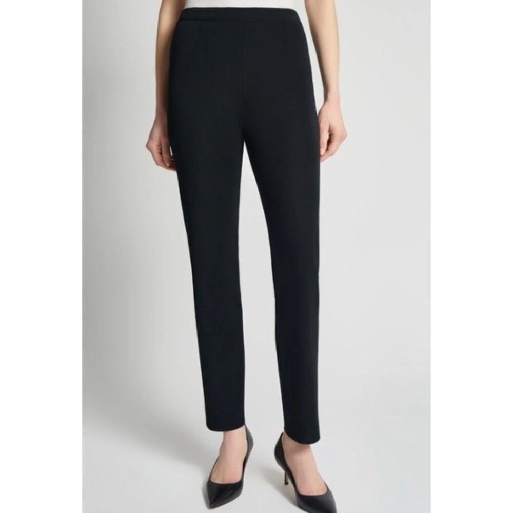 MING WANG knit straight leg pants in black size PXS petite